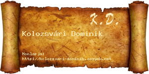 Kolozsvári Dominik névjegykártya