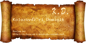 Kolozsvári Dominik névjegykártya