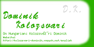 dominik kolozsvari business card